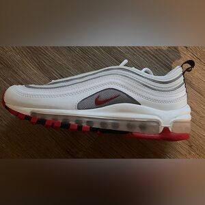 Nike Air Max 97 White and Gray with Red Accents
